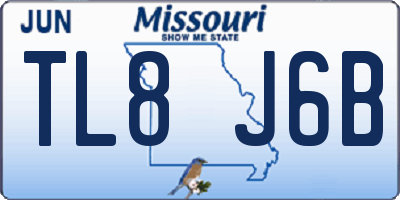 MO license plate TL8J6B
