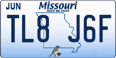 MO license plate TL8J6F
