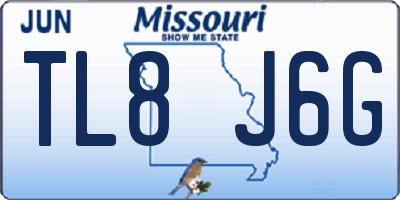 MO license plate TL8J6G