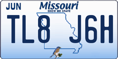 MO license plate TL8J6H