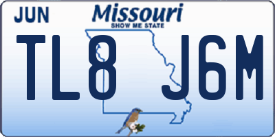 MO license plate TL8J6M