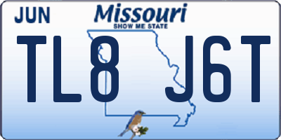 MO license plate TL8J6T