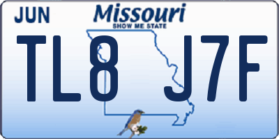 MO license plate TL8J7F