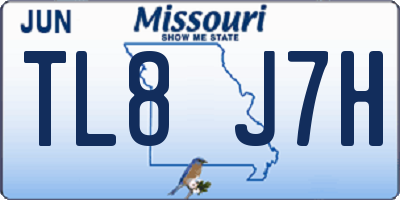 MO license plate TL8J7H
