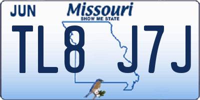 MO license plate TL8J7J