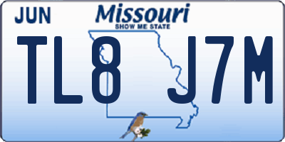 MO license plate TL8J7M