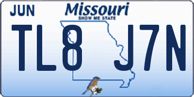 MO license plate TL8J7N