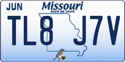 MO license plate TL8J7V