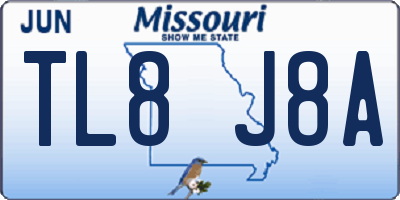 MO license plate TL8J8A