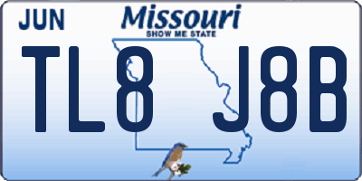 MO license plate TL8J8B