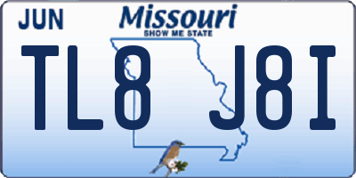 MO license plate TL8J8I