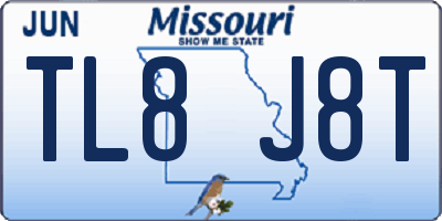 MO license plate TL8J8T