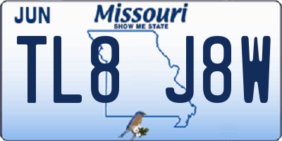MO license plate TL8J8W