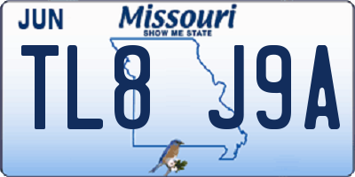 MO license plate TL8J9A