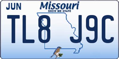 MO license plate TL8J9C