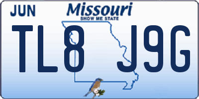 MO license plate TL8J9G