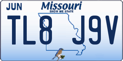 MO license plate TL8J9V
