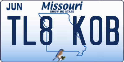 MO license plate TL8K0B