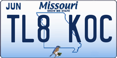 MO license plate TL8K0C
