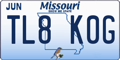 MO license plate TL8K0G