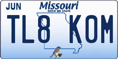 MO license plate TL8K0M