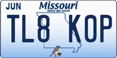 MO license plate TL8K0P