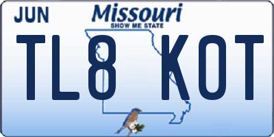MO license plate TL8K0T