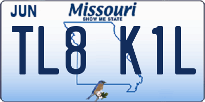 MO license plate TL8K1L