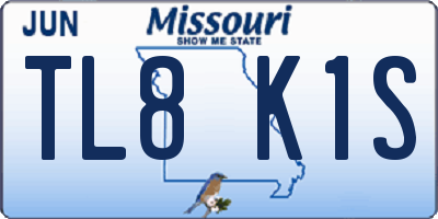 MO license plate TL8K1S