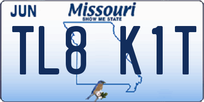MO license plate TL8K1T