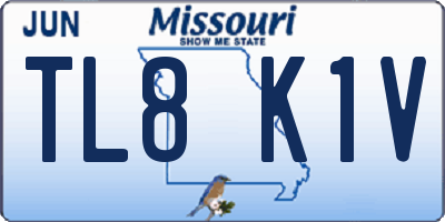 MO license plate TL8K1V