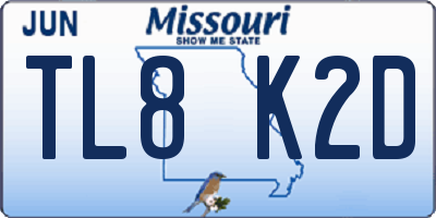 MO license plate TL8K2D