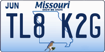 MO license plate TL8K2G
