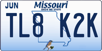MO license plate TL8K2K