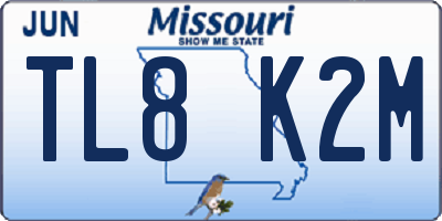 MO license plate TL8K2M