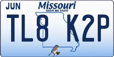 MO license plate TL8K2P