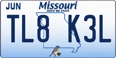 MO license plate TL8K3L