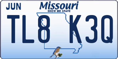 MO license plate TL8K3Q