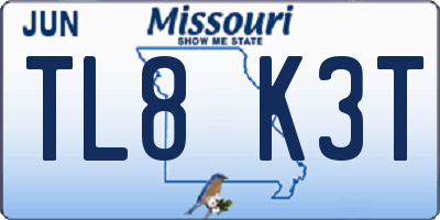 MO license plate TL8K3T