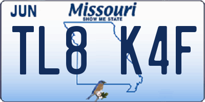 MO license plate TL8K4F