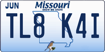 MO license plate TL8K4I