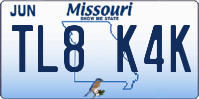 MO license plate TL8K4K