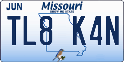 MO license plate TL8K4N