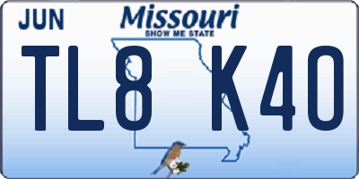 MO license plate TL8K4O