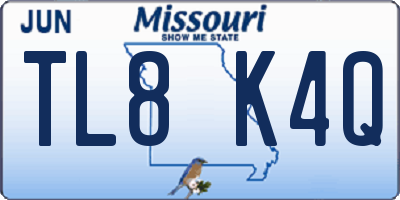 MO license plate TL8K4Q