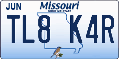 MO license plate TL8K4R