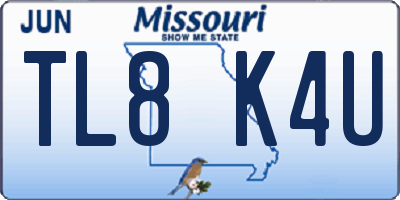 MO license plate TL8K4U