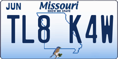 MO license plate TL8K4W