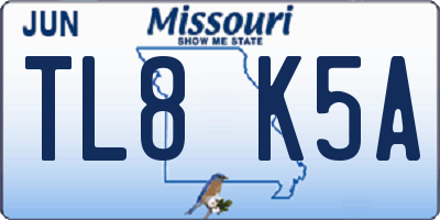 MO license plate TL8K5A