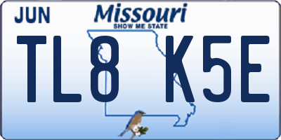 MO license plate TL8K5E